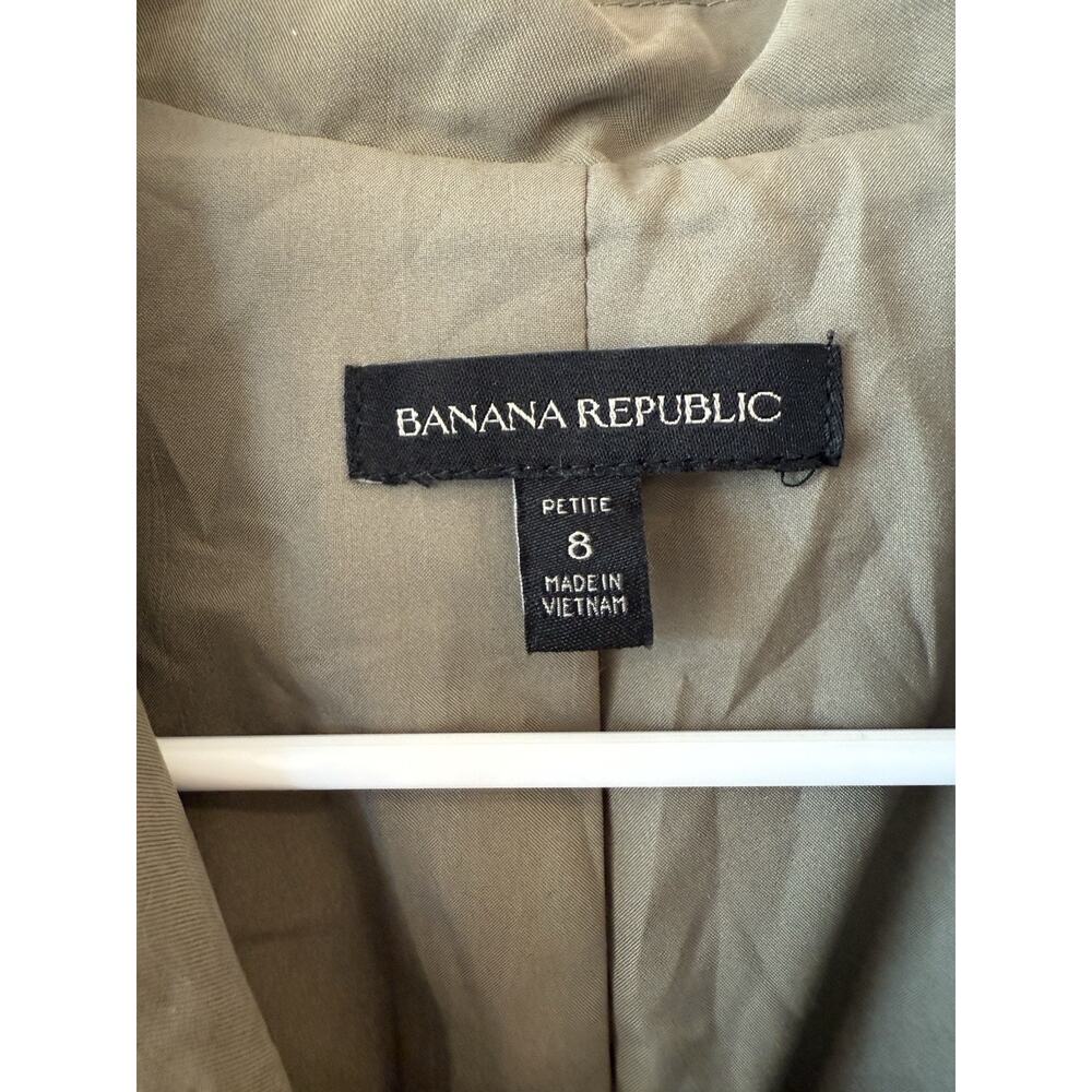 Banana republic trench coat dress 8 Petite Belted button front green normcore - Picture 5 of 11